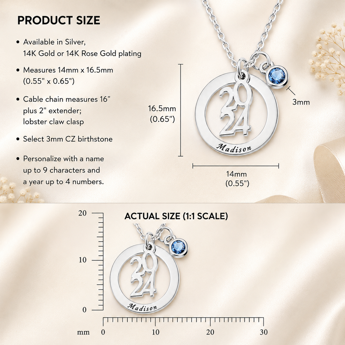 Personalized Graduation Charm Necklace