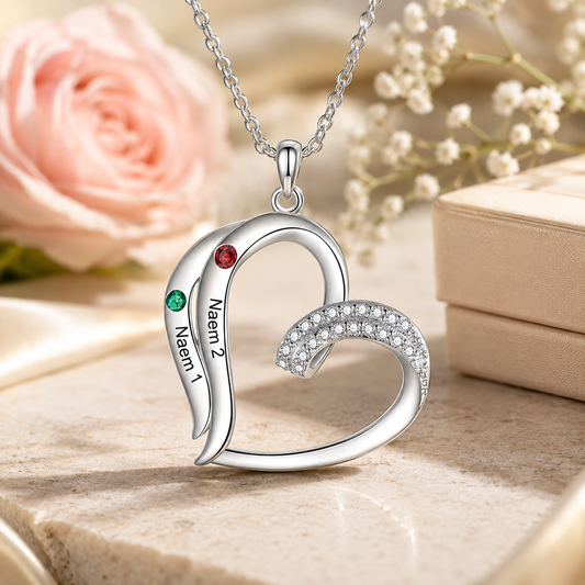 Personalized Family Heart Necklace