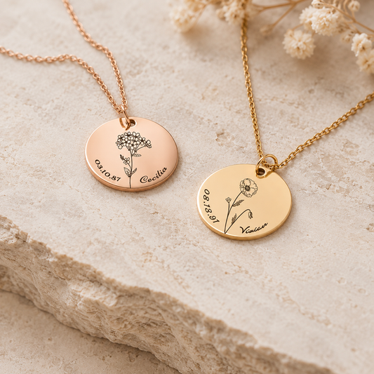 Personalized Birth Flower Necklace