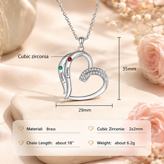 Personalized Family Heart Necklace