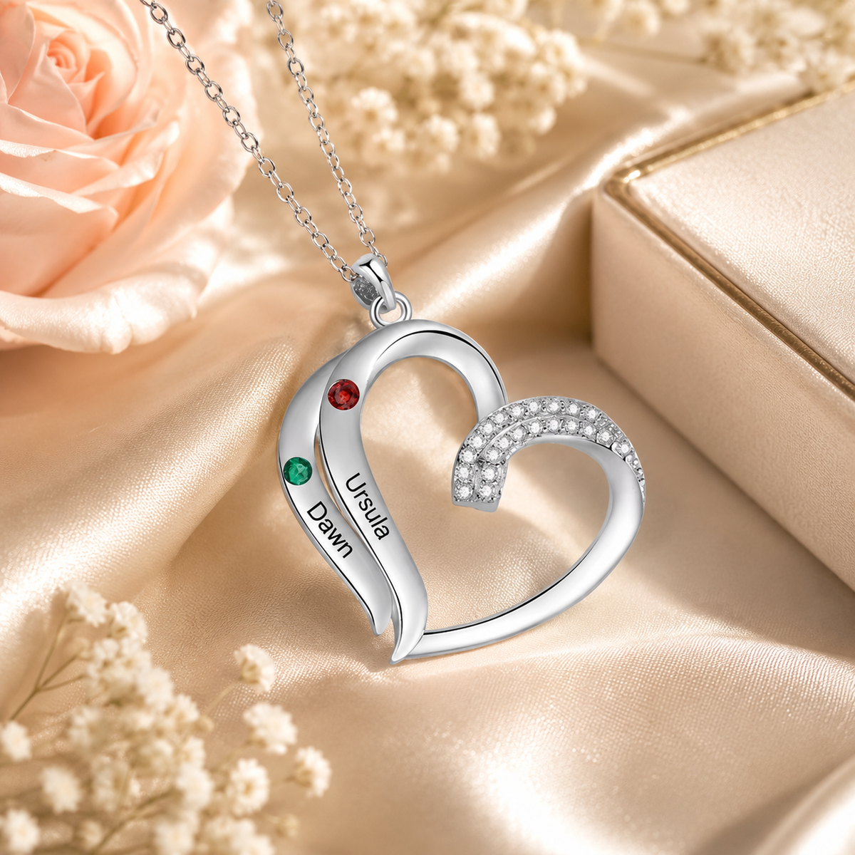 Personalized Family Heart Necklace