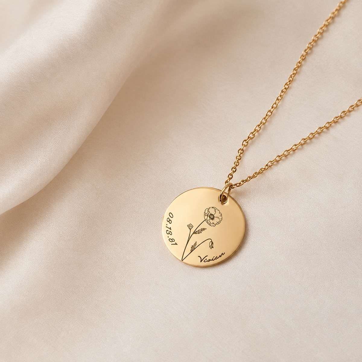 Personalized Birth Flower Necklace