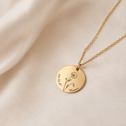Personalized Birth Flower Necklace