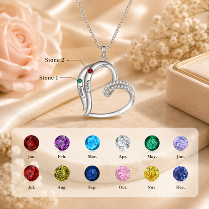 Personalized Family Heart Necklace