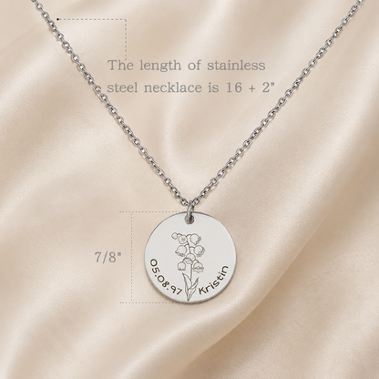 Personalized Birth Flower Necklace