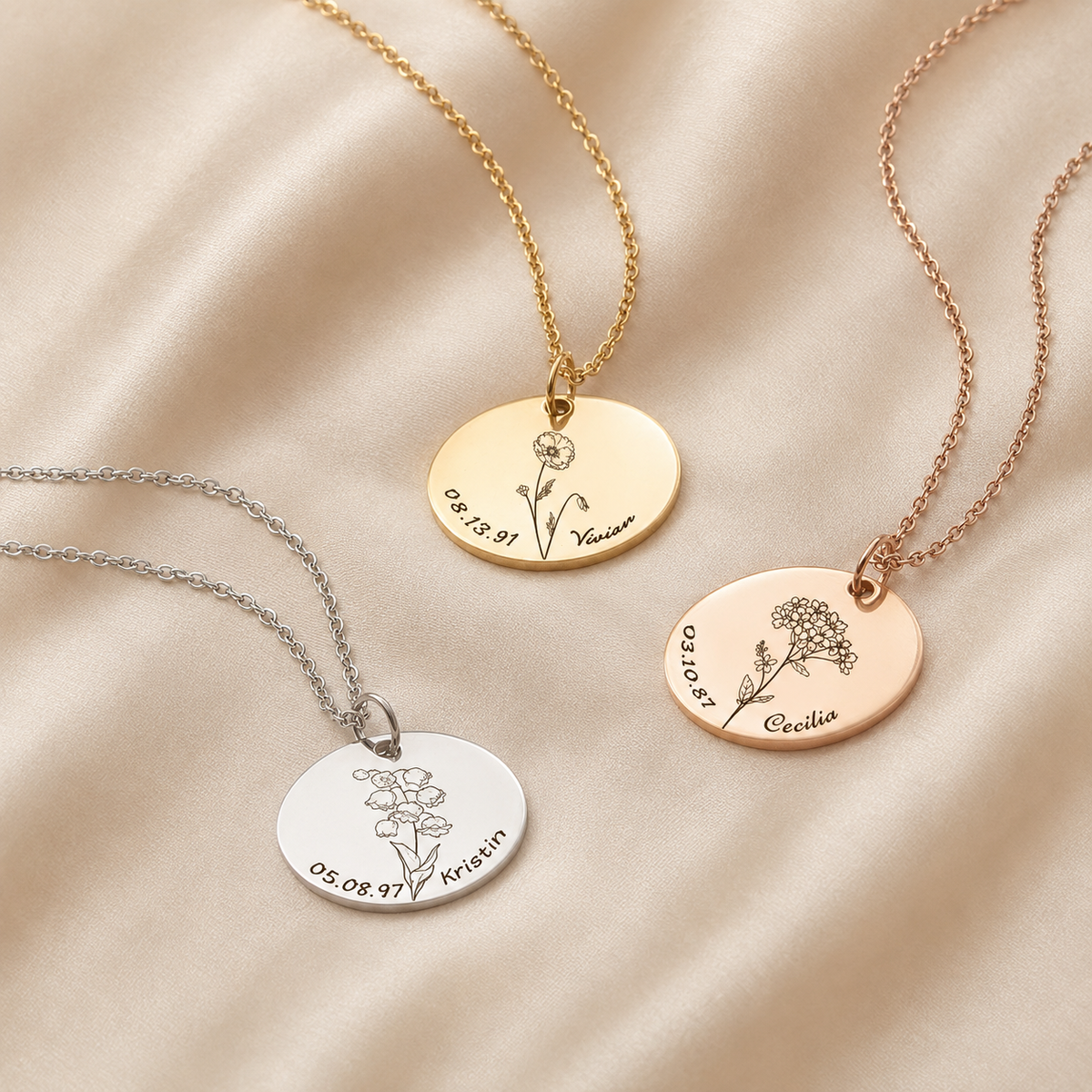 Personalized Birth Flower Necklace