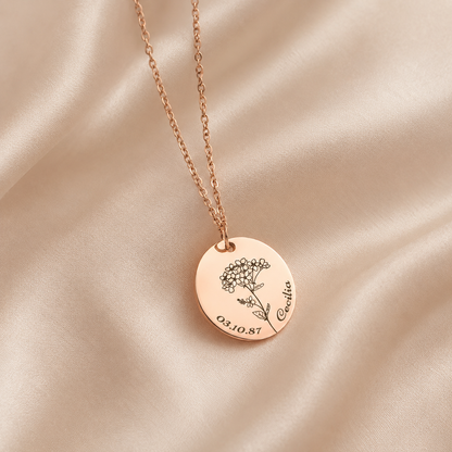 Personalized Birth Flower Necklace